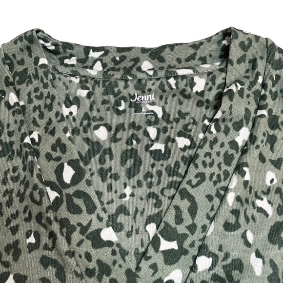 Jenni Printed Long Sleeve Sleep Shirt Mountain Sage Animal Print Green Small New - Picture 4 of 6